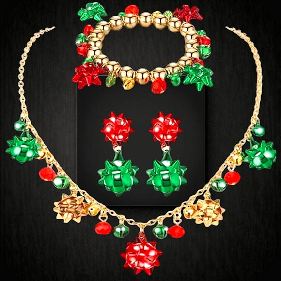 None Jewelry - 🛍️$28,4.99⛵🛍️ 3 Piece Holiday Set - necklace, earrings bracelet.. Bells & Bows